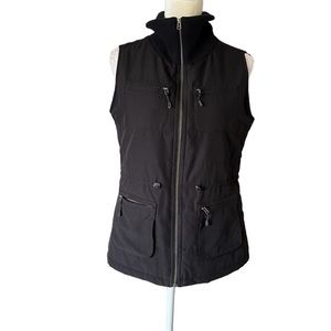 Christopher & Banks black quilted utility vest size S